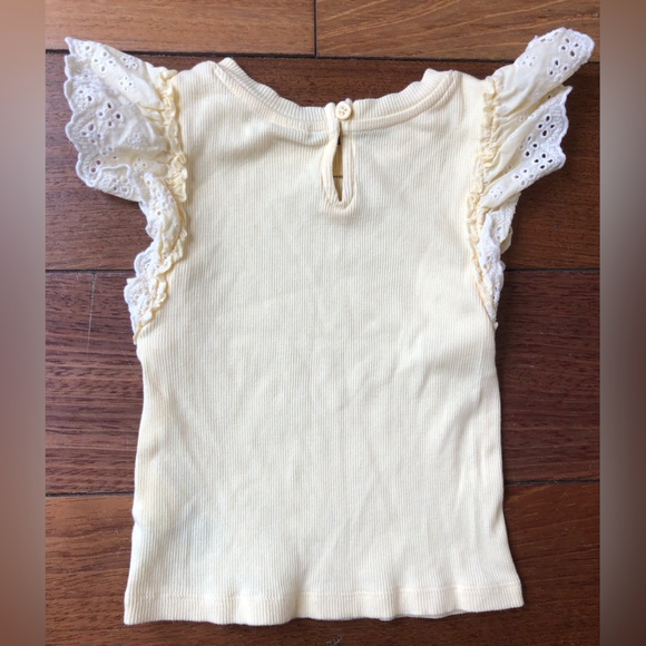 Gap Light Yellow Ruffled Kids Top - Picture 5 of 9